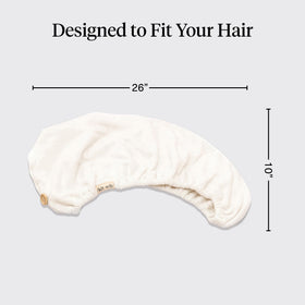 Kitsch wrap on long hair showing roomy fit and secure hold for voluminous styles