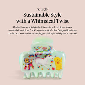 Kitsch Markie cloud clip close-up of Markie unicorn print highlighting vibrant colors
