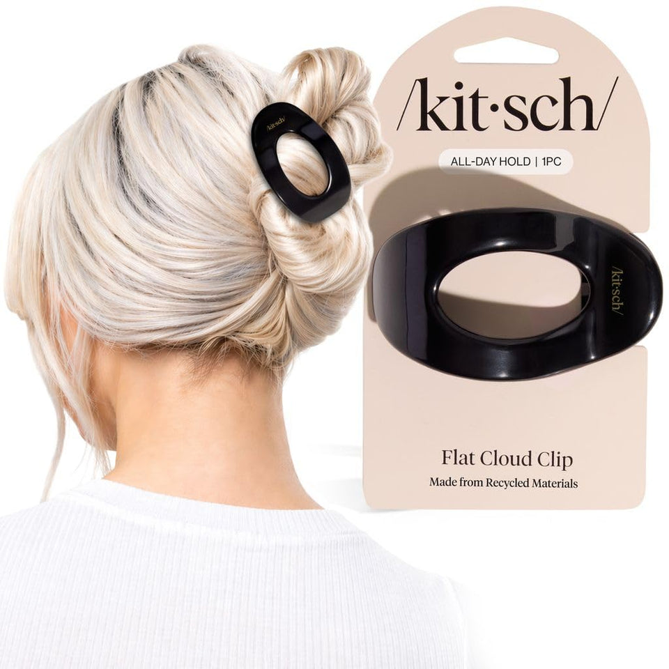 Kitsch front view of medium flat claw clip showing sleek profile and everyday polish