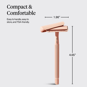 Kitsch close-up of the long metal handle offering a secure grip and steady control