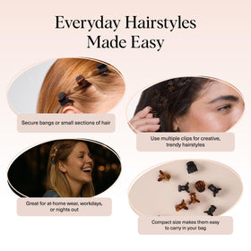 Kitsch clip worn by adult creating a polished half-up look with stability benefit