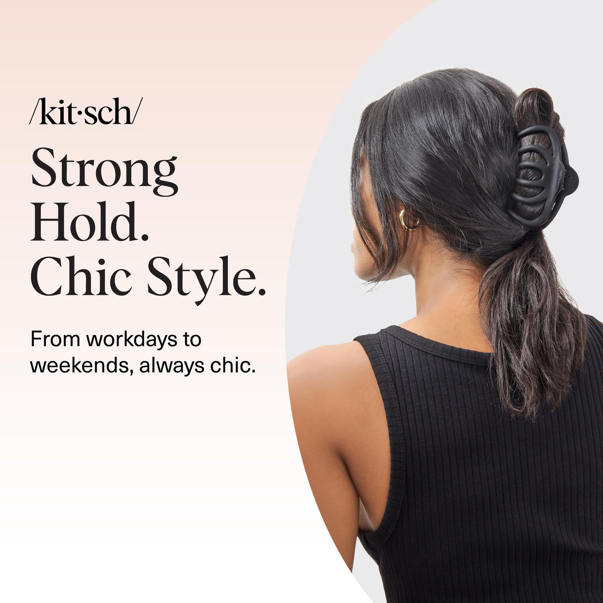 Kitsch Octopus clips black and tortoise pair displaying color coordination