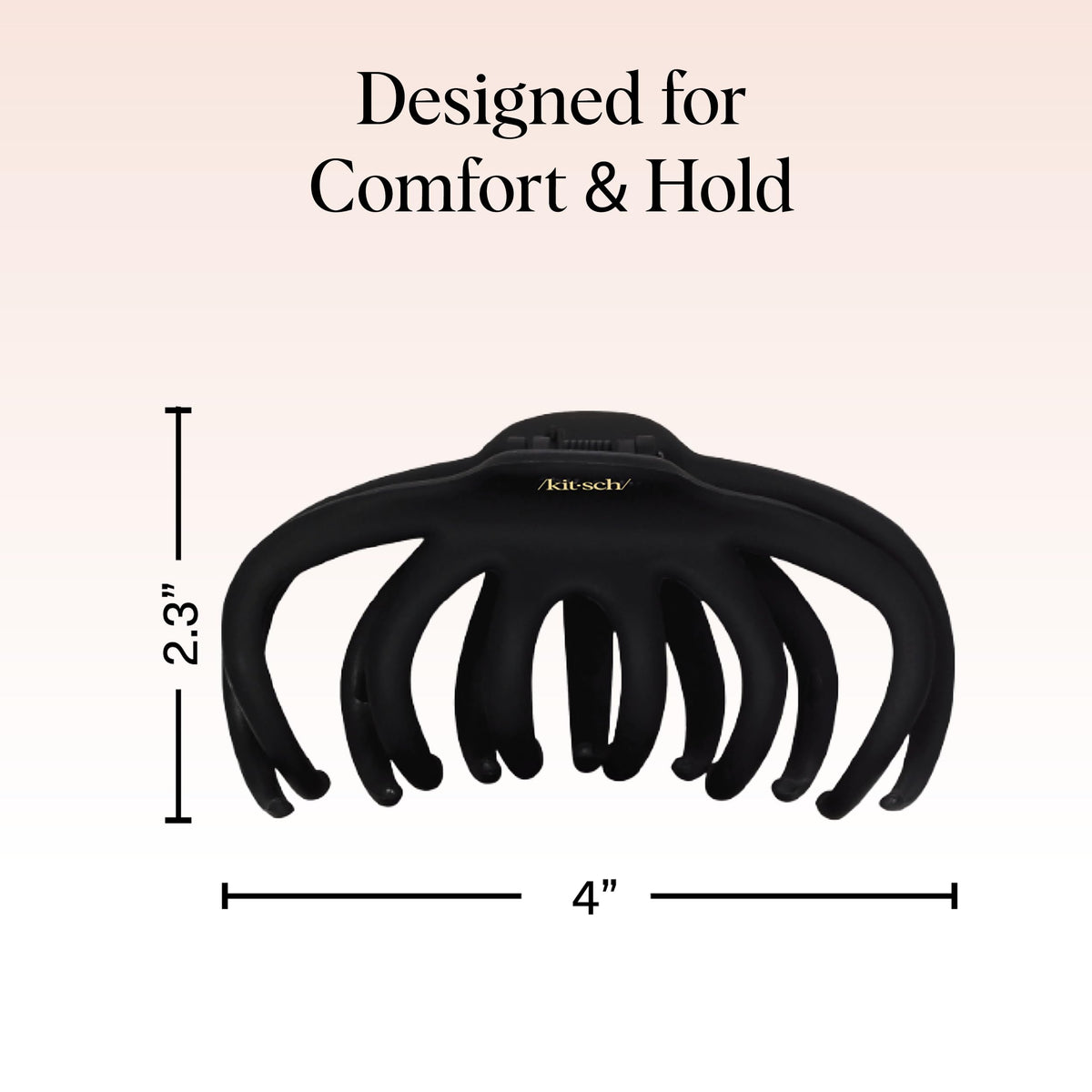 Kitsch Octopus clip held in hand to show large size and easy use