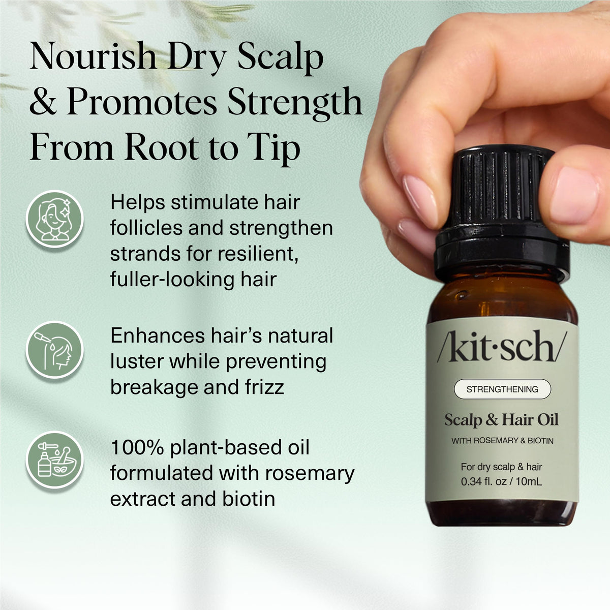 Kitsch oil texture close-up with golden sheen, demonstrates lightweight moisturizing benefit
