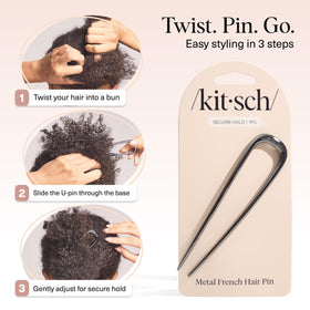 Kitsch hair pin on dressing table lifestyle shot for effortless beauty touch-ups