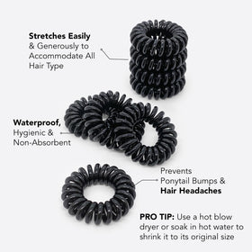 Kitsch hair tie worn on wrist as accessory, easy storage benefit