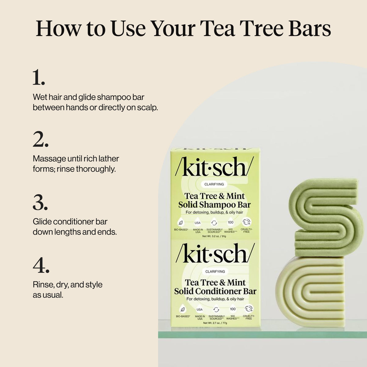 Kitsch packaging label made in USA and free-from ingredient callout
