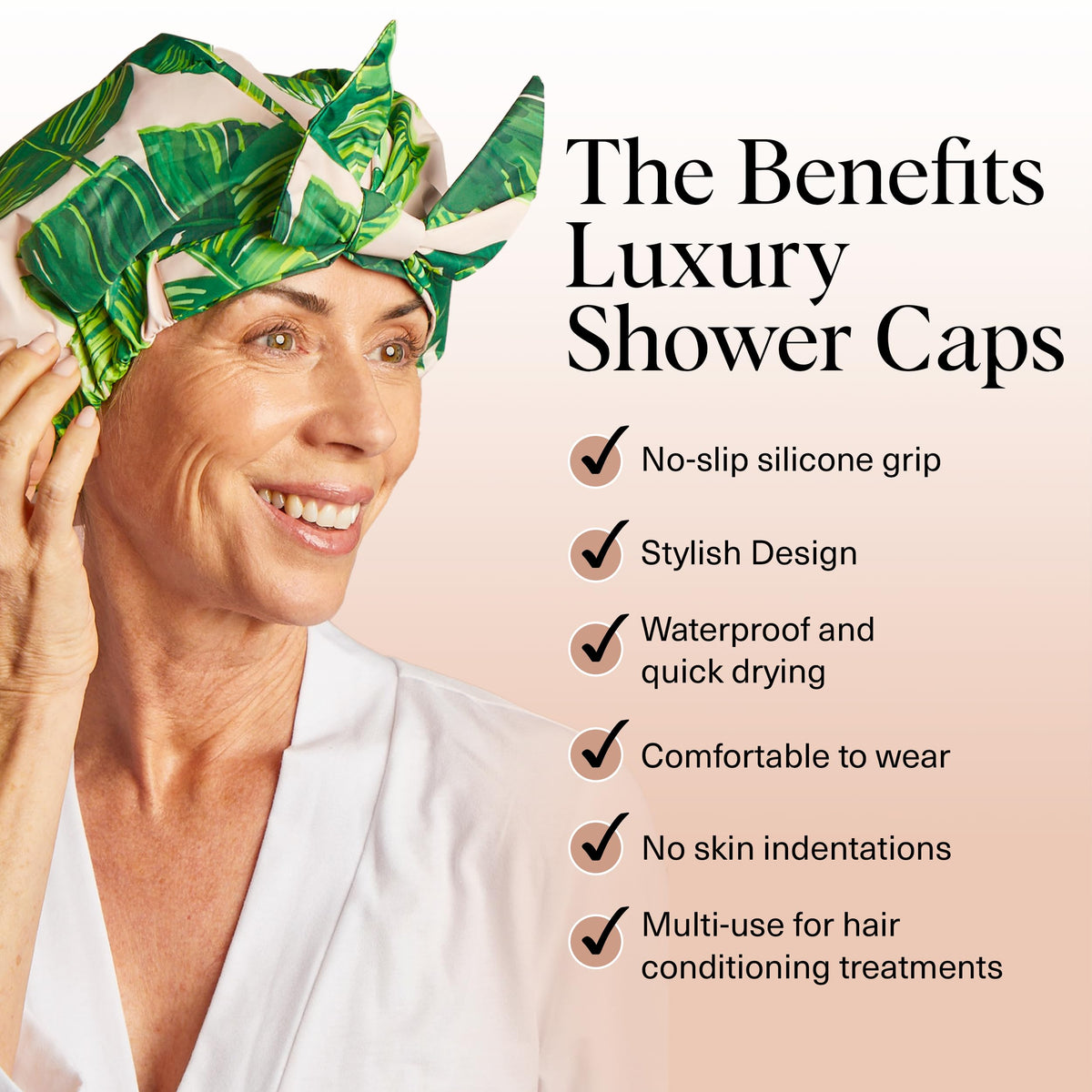 Kitsch palm leaves side profile highlighting roomy fit and secure hold