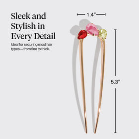 Kitsch pin in a half-up hairstyle adding refined decorative touch