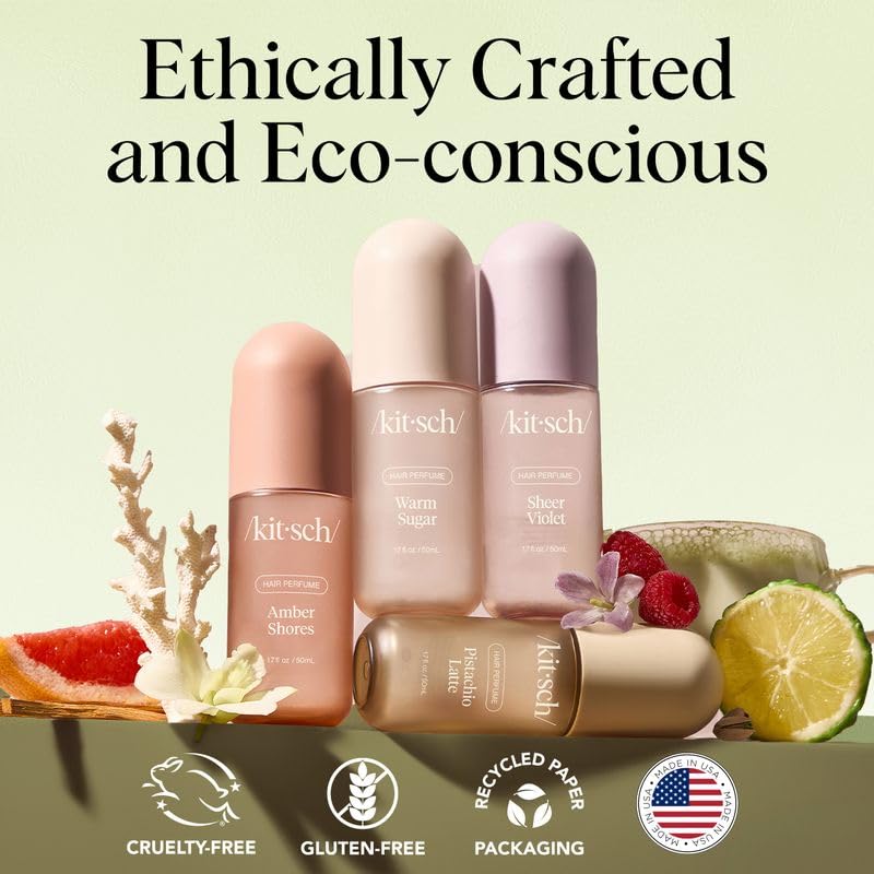 Kitsch ingredients flatlay showcasing clean, vegan formula and conscious sourcing