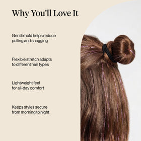 Kitsch hair tie securing a ponytail for all-day hold during activities