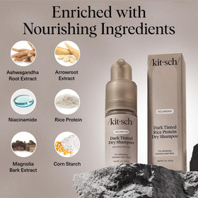 Kitsch powder texture macro highlighting oil-absorbing formula