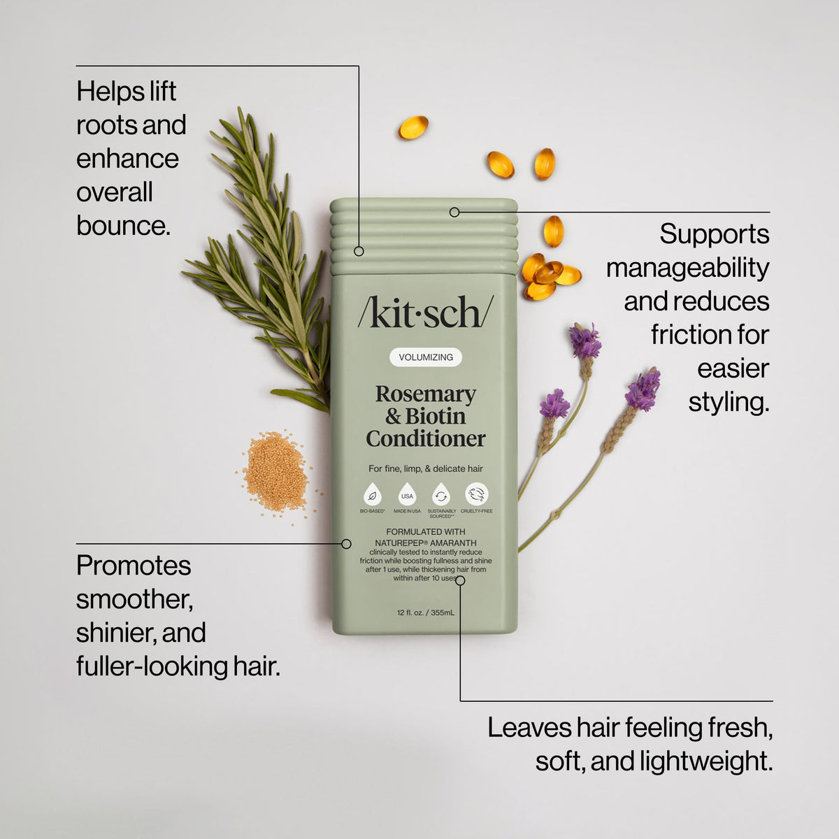 Kitsch pump dispensing lightweight liquid conditioner for easy application