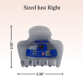 Kitsch R2‑D2 clip holding half‑up hairstyle for effortless styling