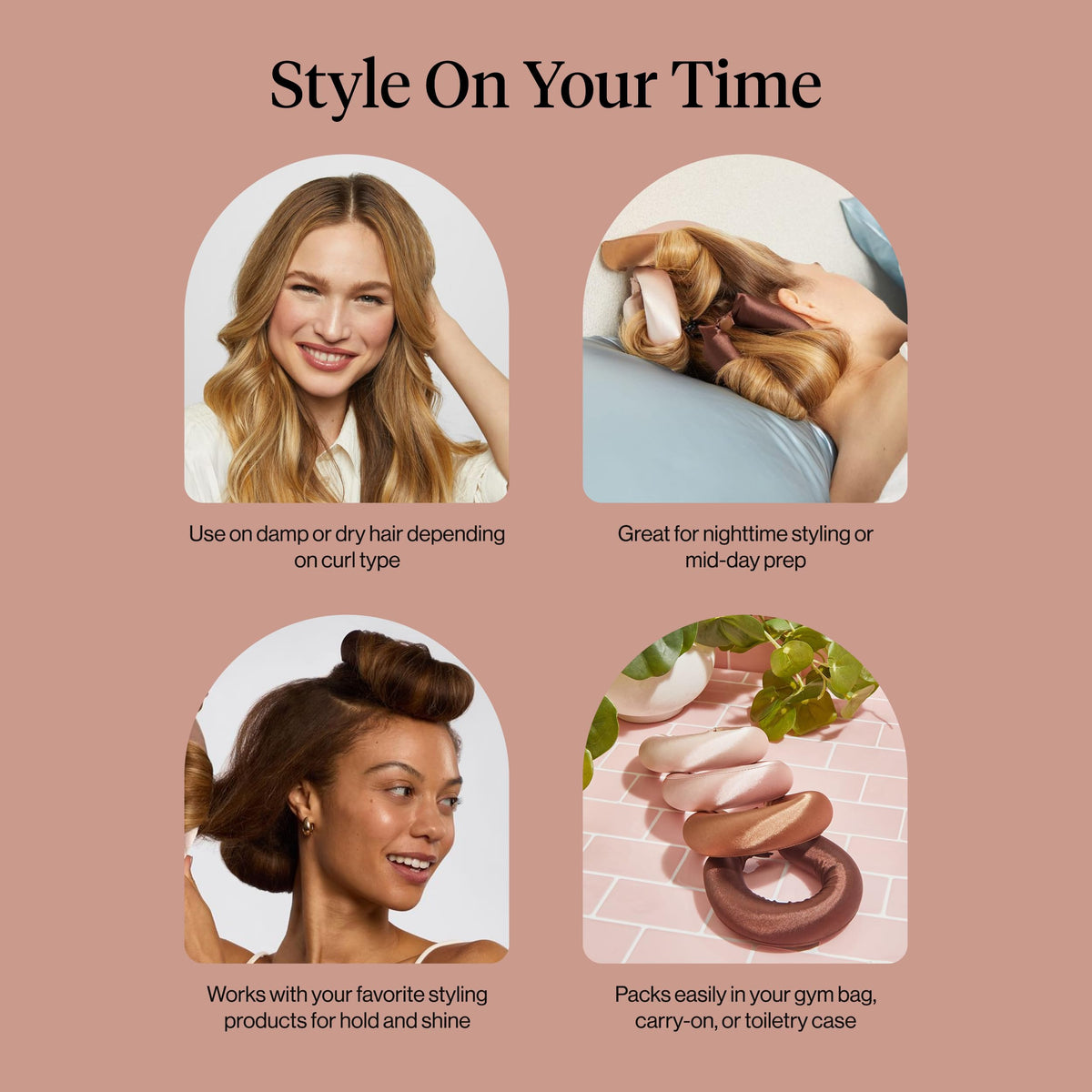 Kitsch flexi rod secured with scrunchie showing stable hold and shape