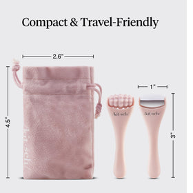 Kitsch roller in hand for size comparison and portable skincare benefit