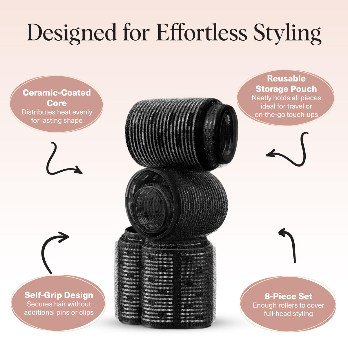 Kitsch roller held in hand for scale to show large diameter and volumizing benefit