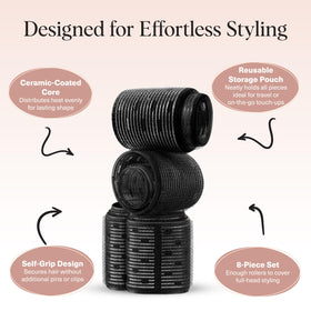 Kitsch roller held in hand for scale to show large diameter and volumizing benefit