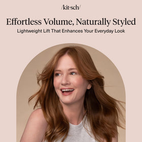 Kitsch model after styling showing soft, touchable volume benefit