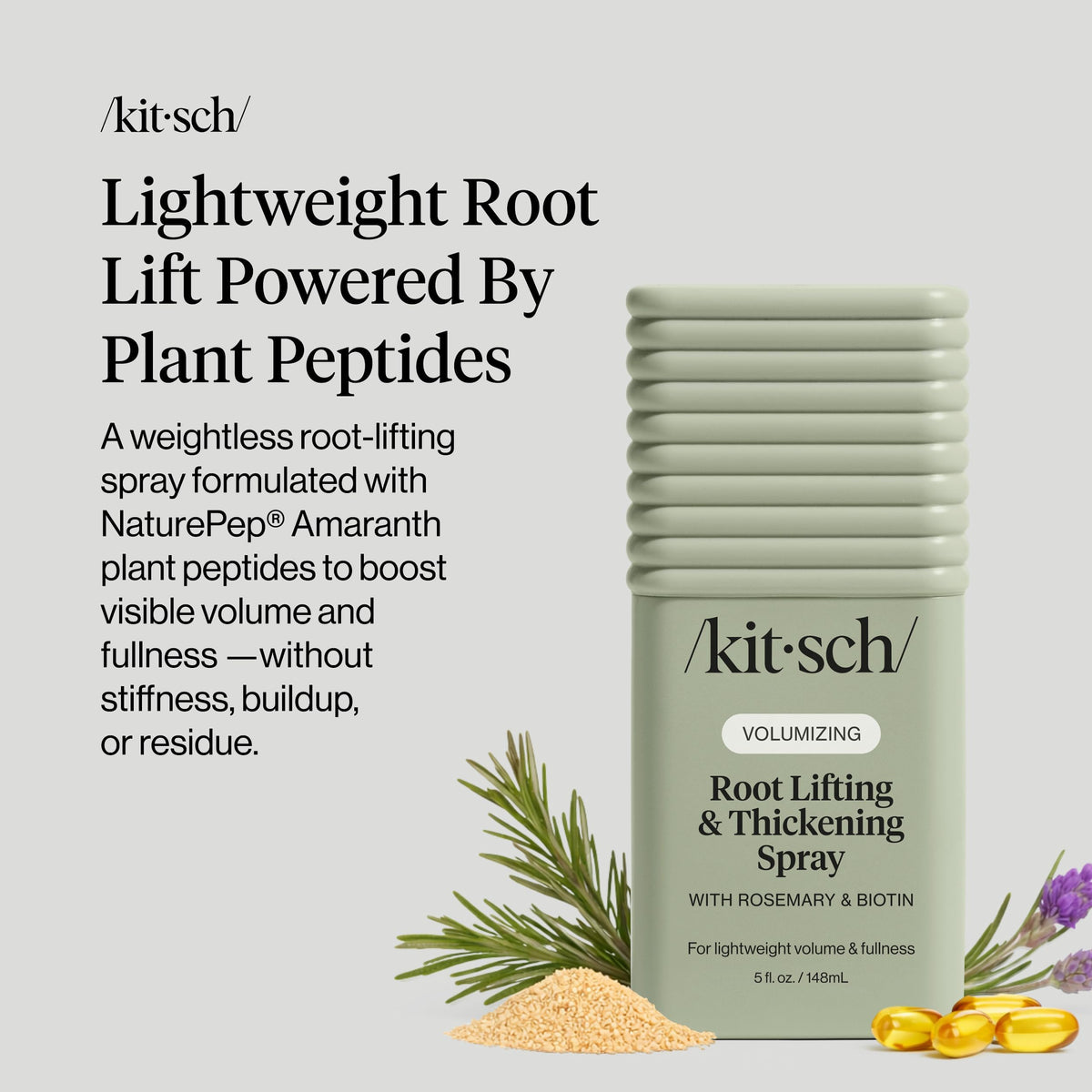 Kitsch fine mist texture showing weightless spray for fuller hair
