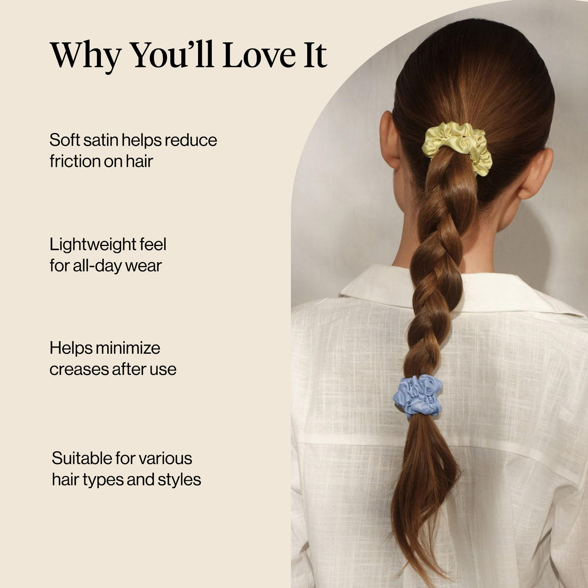 Kitsch scrunchie worn on wrist as accessory and convenient on-the-go holder