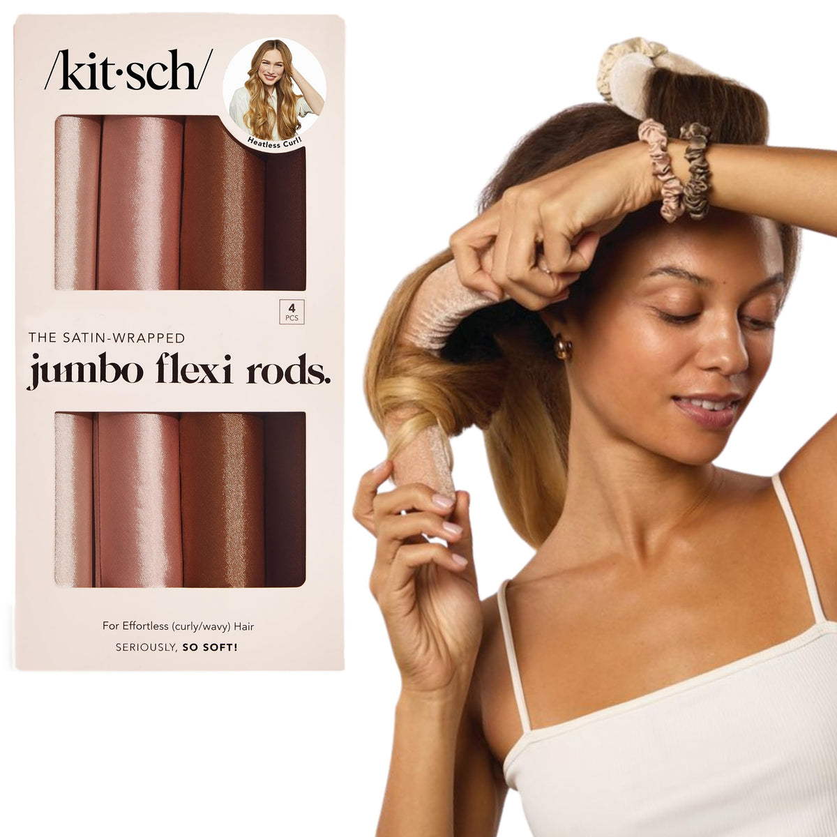Kitsch rosewood jumbo flexi rods front view showing set and finish