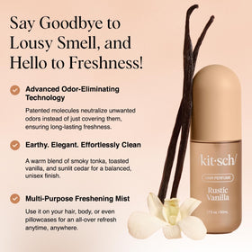 Kitsch close-up nozzle of Rustic Vanilla showing fine mist spray control