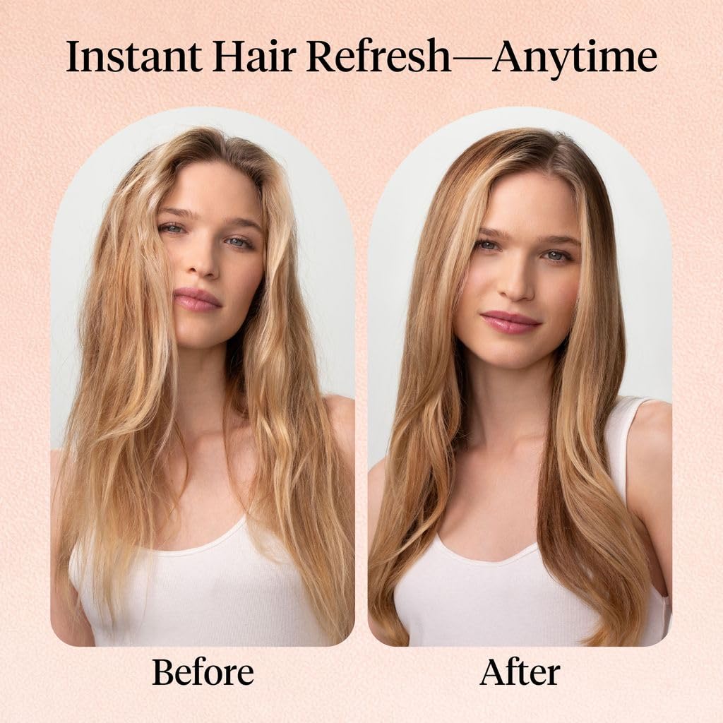 Kitsch being sprayed onto hair showing instant refresh and deodorizing benefit