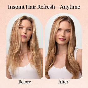 Kitsch being sprayed onto hair showing instant refresh and deodorizing benefit