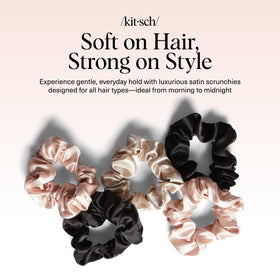 Kitsch scrunchie on pillow for overnight use showing gentle, low-pressure sleep-friendly styling