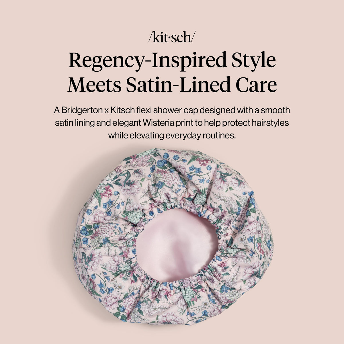 Kitsch satin lining close-up preserves smooth hair and reduces frizz