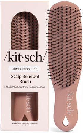 Kitsch scalp renewal brush front view shows compact design and terracotta finish for easy use
