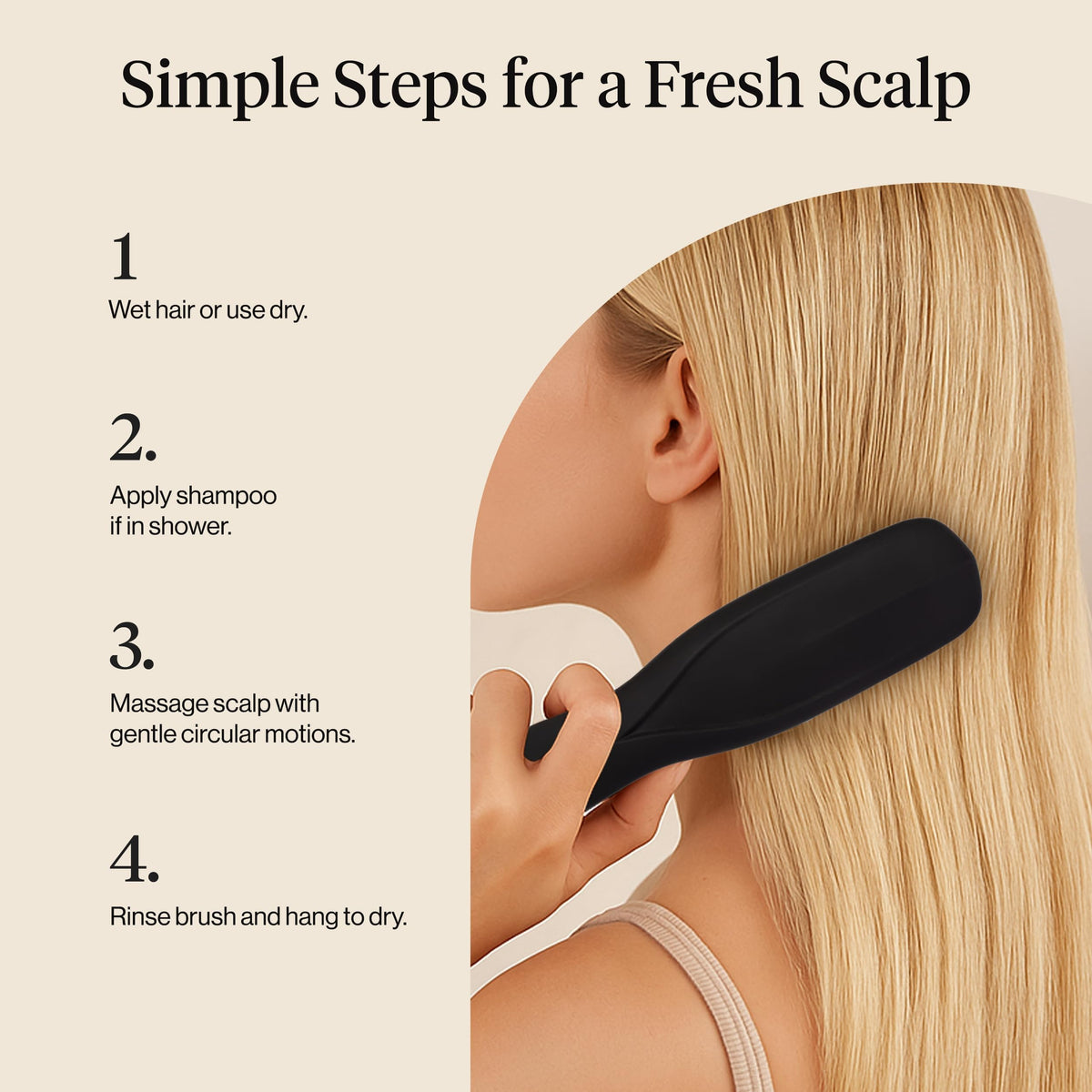 Kitsch brush held in hand to show compact size and easy maneuverability