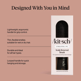 Kitsch brush used on wet hair showing improved cleansing and smoother strand movement