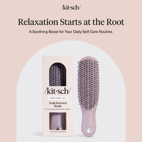 Kitsch brush alongside hair strands illustrating effectiveness across hair textures