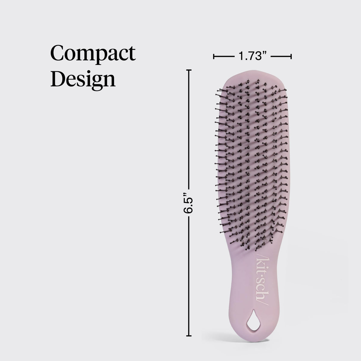 Kitsch brush beside shampoo bottle showing scale and daily routine compatibility