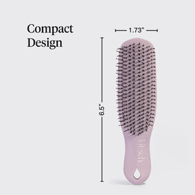 Kitsch brush beside shampoo bottle showing scale and daily routine compatibility