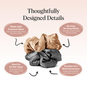 Kitsch scrunchie worn on wrist, convenient carry and quick styling