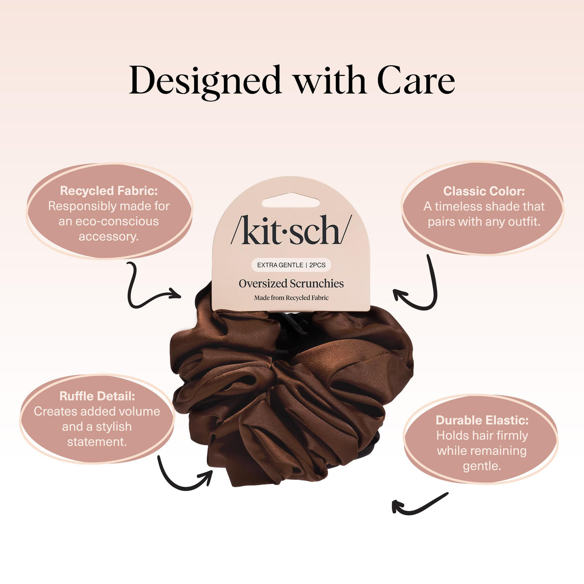 Kitsch scrunchie worn on wrist as accessory offering convenience and style