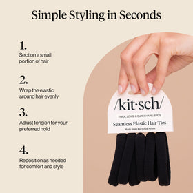 Kitsch six black ties arranged flat, easy-to-carry styling set