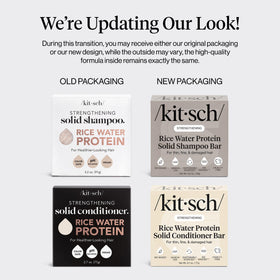 Kitsch shampoo bar texture close-up highlighting concentrated formula benefits