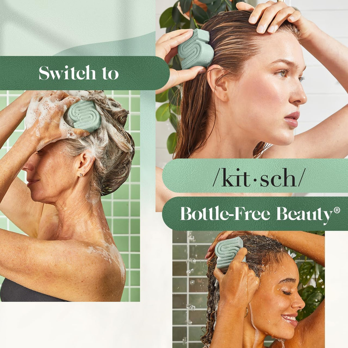 Kitsch shampoo bar with rosemary and biotin ingredients for volume