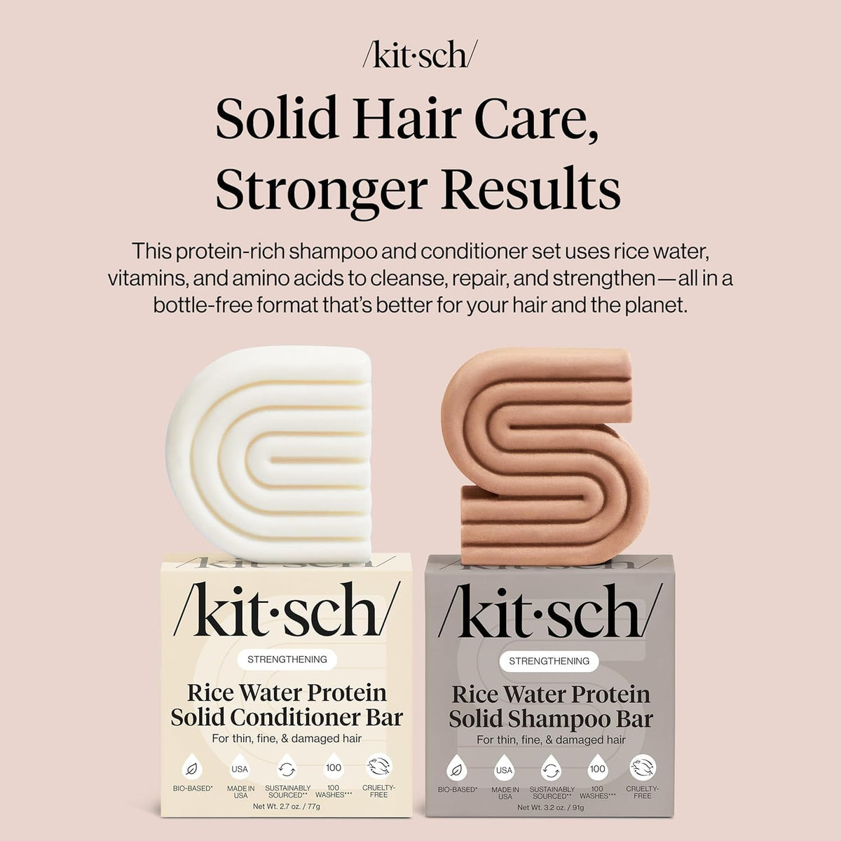 Kitsch shampoo bar producing rich lather for effective cleansing benefit