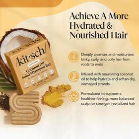 Kitsch shampoo bar close-up texture showing creamy surface and moisturizing benefit