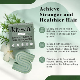 Kitsch shampoo bar top view highlighting compact solid shape