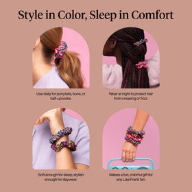 Kitsch scrunchie held in hand for size comparison and easy portability