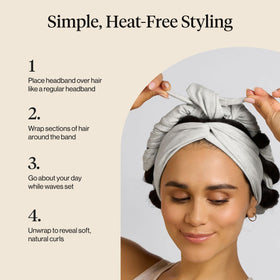 Kitsch headband beside smartphone showing compact travel convenience