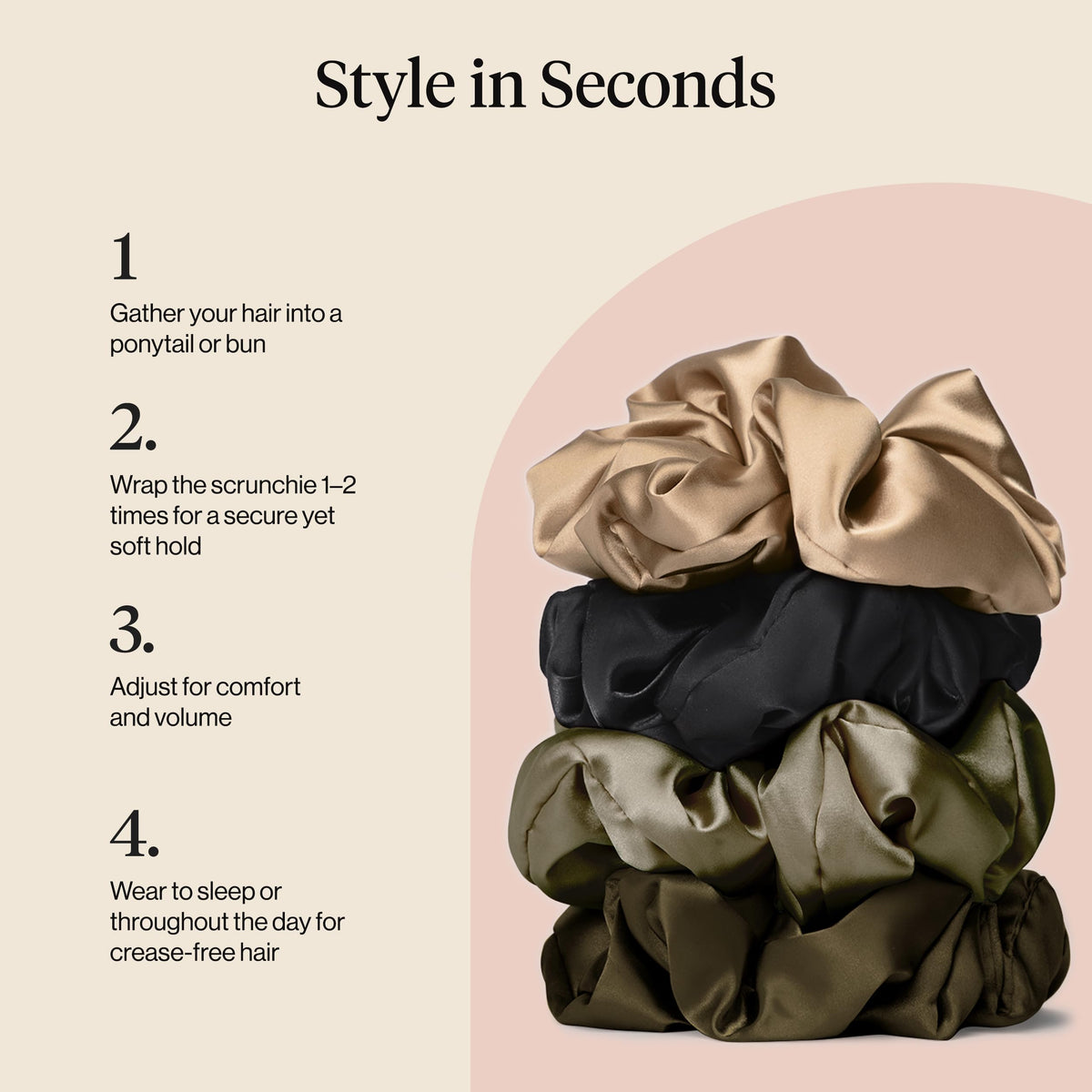 Kitsch scrunchie beside a coin showing compact size and lightweight design