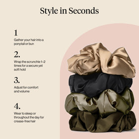 Kitsch scrunchie beside a coin showing compact size and lightweight design