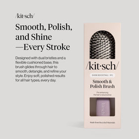 Kitsch bristle close-up highlighting dual vegan boar and nylon bristles for shine